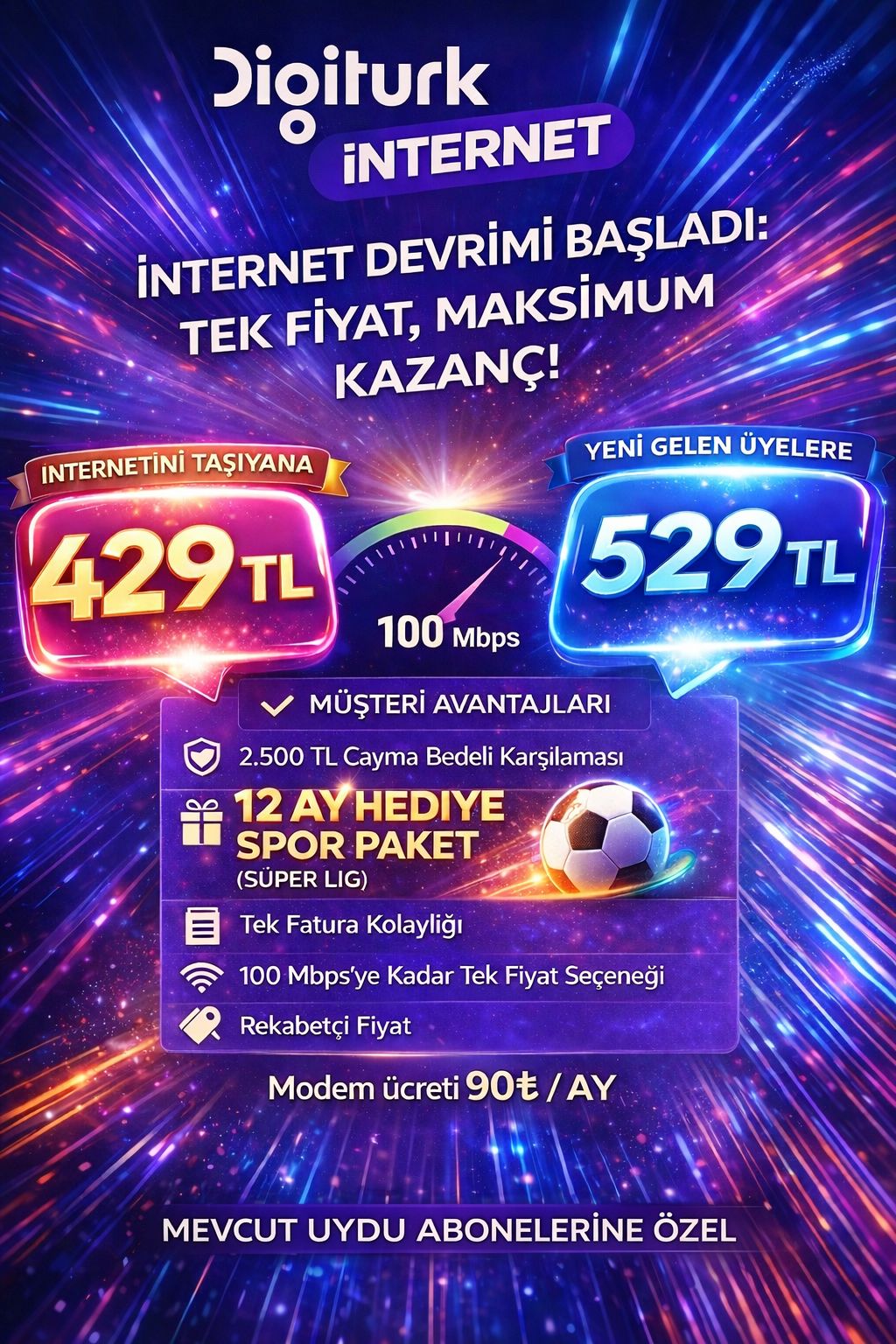 Digitürk İnternetten Üyelerimize Özel Kampanya 